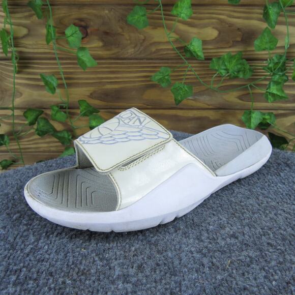 Air Jordan Slide Hydro 7 Boys Y 7 Medium Sandal White Synthetic Hook & Loop‎ - Picture 1 of 7